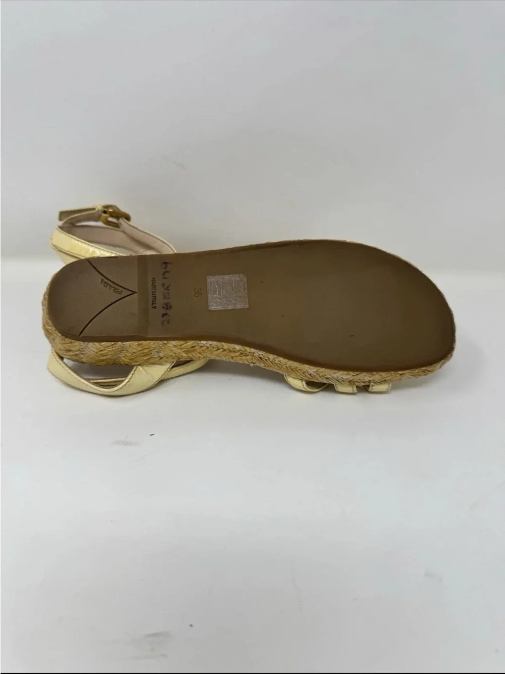 Prada Cream Leather Strappy Espadrille Sandals preowned - Picture 5 of 7